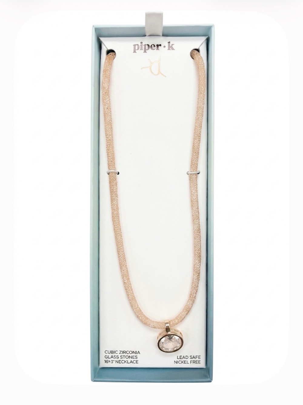 NWT ⚜️💎⚜️ Piper K Glass Stones Pendant Necklace